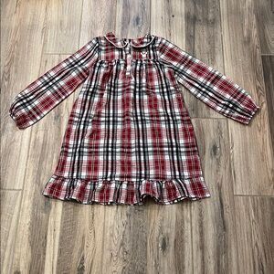 Disney Store Red and Black Plaid Nightgown Shirt Size 7/8